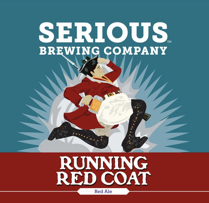 Serious Brewing Company Running Red Coat Label Image
